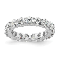 Load image into Gallery viewer, 14k White Gold Polished Size 4 Shared Prong 3 carat Diamond Complete Eternity Band
