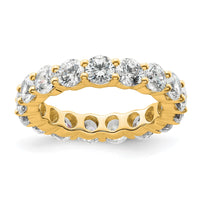 Load image into Gallery viewer, 14k Polished Size 4 Shared Prong 3 carat Diamond Complete Eternity Band
