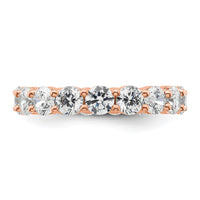 Load image into Gallery viewer, 14k Rose Gold Polished Size 5.5 Shared Prong 3 carat Diamond Complete Eternity Band
