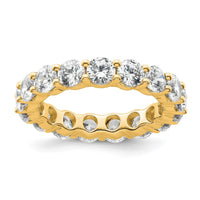Load image into Gallery viewer, 14k Polished Size 5 Shared Prong 3 carat Diamond Complete Eternity Band
