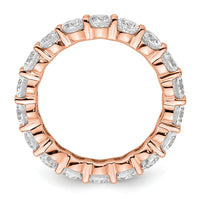 Load image into Gallery viewer, 14k Rose Gold Polished Size 6.5 Shared Prong 3 carat Diamond Complete Eternity Band
