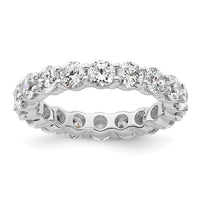 Load image into Gallery viewer, 14k White Gold Polished Size 6 Shared Prong 3 carat Diamond Complete Eternity Band
