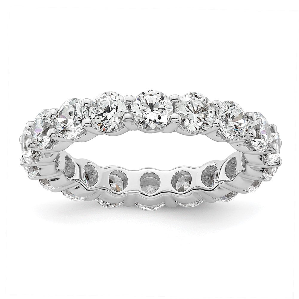 14k White Gold Polished Size 6 Shared Prong 3 carat Diamond Complete Eternity Band