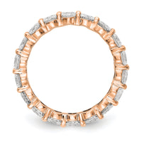 Load image into Gallery viewer, 14k Rose Gold Polished Size 7.5 Shared Prong 3 carat Diamond Complete Eternity Band
