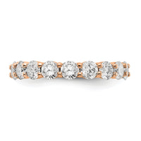 Load image into Gallery viewer, 14k Rose Gold Polished Size 7 Shared Prong 3 carat Diamond Complete Eternity Band
