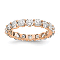 Load image into Gallery viewer, 14k Rose Gold Polished Size 7 Shared Prong 3 carat Diamond Complete Eternity Band
