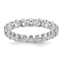 Load image into Gallery viewer, 14k White Gold Polished Size 8.5 Shared Prong 3 carat Diamond Complete Eternity Band
