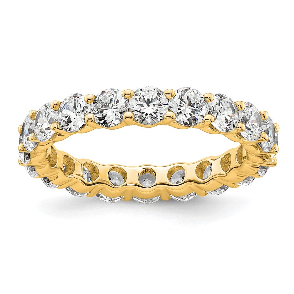 14k Polished Size 8 Shared Prong 3 carat Diamond Complete Eternity Band