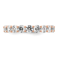 Load image into Gallery viewer, 14k Rose Gold Polished Size 9 Shared Prong 3 carat Diamond Complete Eternity Band
