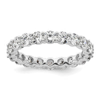 Load image into Gallery viewer, 14k White Gold Polished Size 9 Shared Prong 3 carat Diamond Complete Eternity Band
