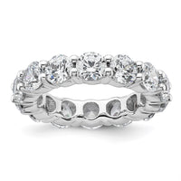 Load image into Gallery viewer, 14k White Gold Polished Size 4.5 Shared Prong 4 carat Diamond Complete Eternity Band
