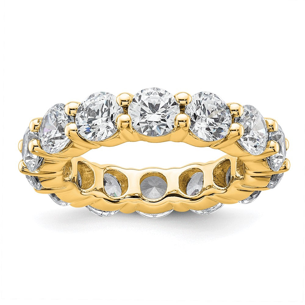 14k Polished Size 4.5 Shared Prong 4 carat Diamond Complete Eternity Band