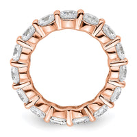 Load image into Gallery viewer, 14k Rose Gold Polished Size 5.5 Shared Prong 4 carat Diamond Complete Eternity Band
