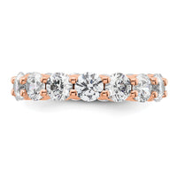 Load image into Gallery viewer, 14k Rose Gold Polished Size 5.5 Shared Prong 4 carat Diamond Complete Eternity Band
