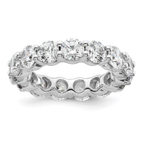 Load image into Gallery viewer, 14k White Gold Polished Size 5.5 Shared Prong 4 carat Diamond Complete Eternity Band
