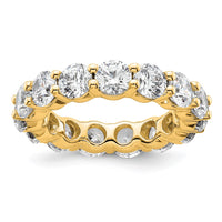 Load image into Gallery viewer, 14k Polished Size 5 Shared Prong 4 carat Diamond Complete Eternity Band
