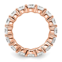 Load image into Gallery viewer, 14k Rose Gold Polished Size 6 Shared Prong 4 carat Diamond Complete Eternity Band
