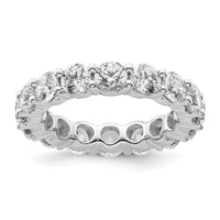 Load image into Gallery viewer, 14k White Gold Polished Size 6 Shared Prong 4 carat Diamond Complete Eternity Band
