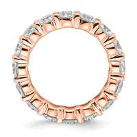 Load image into Gallery viewer, 14k Rose Gold Polished Size 7 Shared Prong 4 carat Diamond Complete Eternity Band
