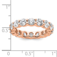Load image into Gallery viewer, 14k Rose Gold Polished Size 7.5 Shared Prong 4 carat Diamond Complete Eternity Band
