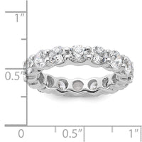 Load image into Gallery viewer, 14k White Gold Polished Size 7.5 Shared Prong 4 carat Diamond Complete Eternity Band
