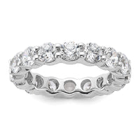 Load image into Gallery viewer, 14k White Gold Polished Size 7 Shared Prong 4 carat Diamond Complete Eternity Band
