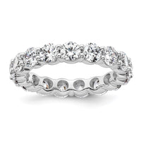 Load image into Gallery viewer, 14k White Gold Polished Size 8.5 Shared Prong 4 carat Diamond Complete Eternity Band
