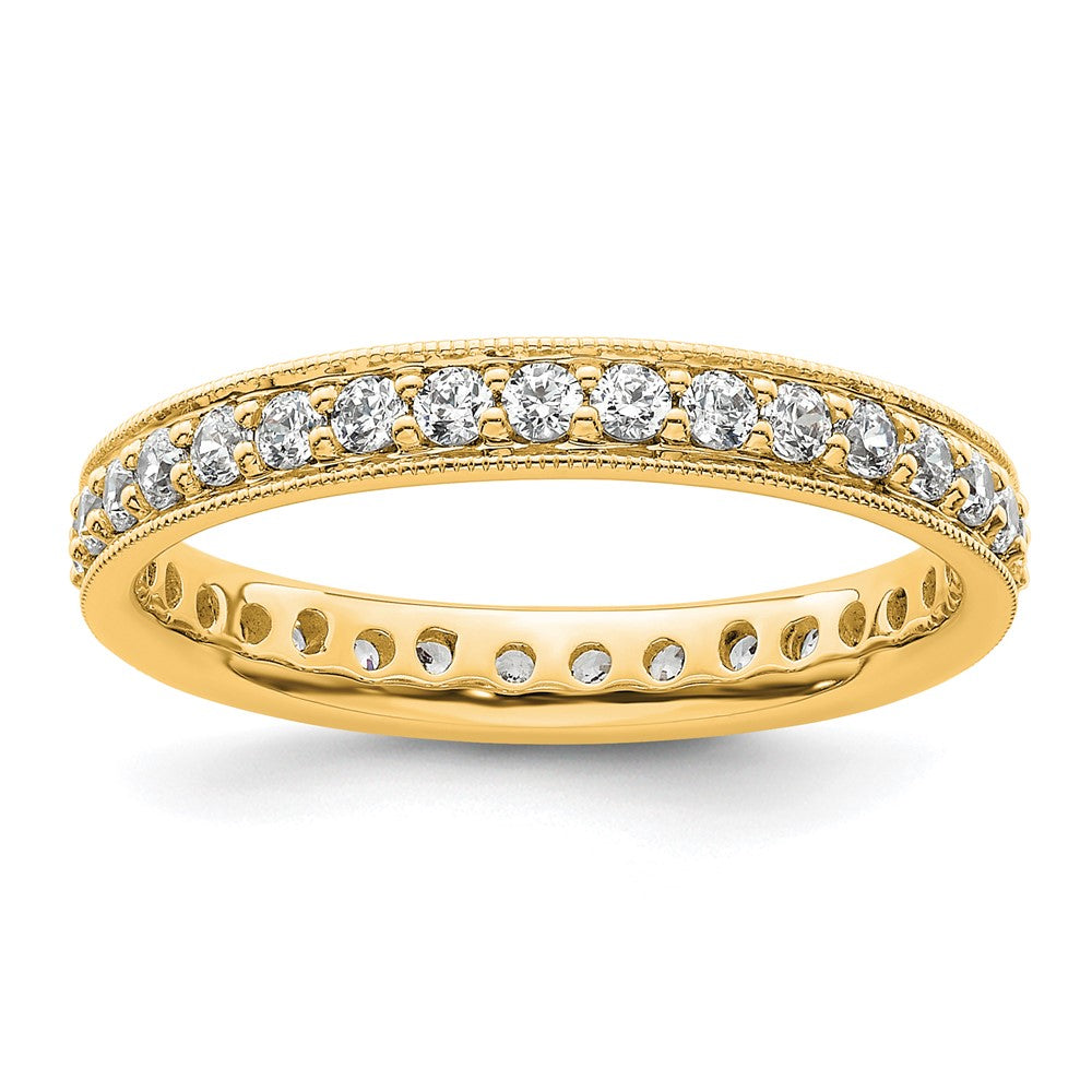 14k Polished Size 9 Vintage 1 carat Diamond Complete Eternity Band