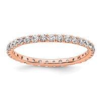 Load image into Gallery viewer, 14k Rose Gold Polished Size 4.5 U-Shared Prong 1/2 carat Diamond Complete Eternity Band

