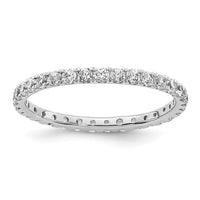 Load image into Gallery viewer, 14k White Gold Polished Size 4 U-Shared Prong 1/2 carat Diamond Complete Eternity Band
