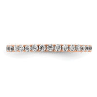 Load image into Gallery viewer, 14k Rose Gold Polished Size 5.5 U-Shared Prong 1/2 carat Diamond Complete Eternity Band
