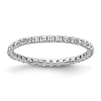 Load image into Gallery viewer, 14k White Gold Polished Size 5.5 U-Shared Prong 1/2 carat Diamond Complete Eternity Band
