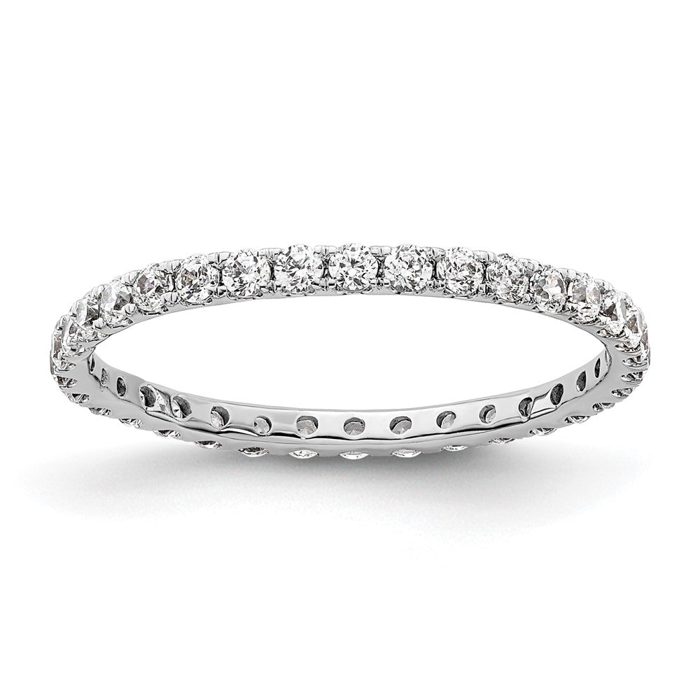 14k White Gold Polished Size 5 U-Shared Prong 1/2 carat Diamond Complete Eternity Band