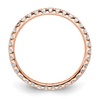Load image into Gallery viewer, 14k Rose Gold Polished Size 6.5 U-Shared Prong 1/2 carat Diamond Complete Eternity Band
