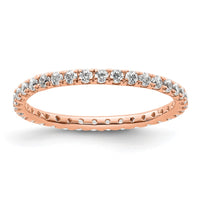 Load image into Gallery viewer, 14k Rose Gold Polished Size 6 U-Shared Prong 1/2 carat Diamond Complete Eternity Band
