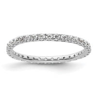 Load image into Gallery viewer, 14k White Gold Polished Size 6.5 U-Shared Prong 1/2 carat Diamond Complete Eternity Band
