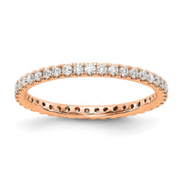 Load image into Gallery viewer, 14k Rose Gold Polished Size 7 U-Shared Prong 1/2 carat Diamond Complete Eternity Band
