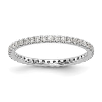 Load image into Gallery viewer, 14k White Gold Polished Size 7.5 U-Shared Prong 1/2 carat Diamond Complete Eternity Band
