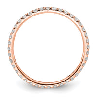 Load image into Gallery viewer, 14k Rose Gold Polished Size 8 U-Shared Prong 1/2 carat Diamond Complete Eternity Band

