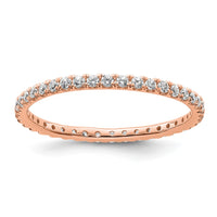 Load image into Gallery viewer, 14k Rose Gold Polished Size 8.5 U-Shared Prong 1/2 carat Diamond Complete Eternity Band
