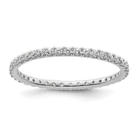 Load image into Gallery viewer, 14k White Gold Polished Size 8 U-Shared Prong 1/2 carat Diamond Complete Eternity Band
