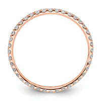 Load image into Gallery viewer, 14k Rose Gold Polished Size 9 U-Shared Prong 1/2 carat Diamond Complete Eternity Band
