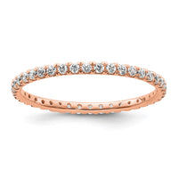 Load image into Gallery viewer, 14k Rose Gold Polished Size 9 U-Shared Prong 1/2 carat Diamond Complete Eternity Band
