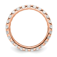 Load image into Gallery viewer, 14k Rose Gold Polished Size 4 U-Shared Prong 1 carat Diamond Complete Eternity Band
