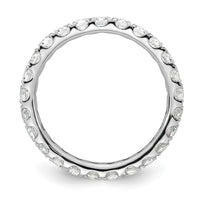Load image into Gallery viewer, 14k White Gold Polished Size 4 U-Shared Prong 1 carat Diamond Complete Eternity Band
