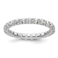 Load image into Gallery viewer, 14k White Gold Polished Size 4.5 U-Shared Prong 1 carat Diamond Complete Eternity Band
