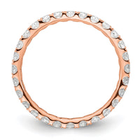 Load image into Gallery viewer, 14k Rose Gold Polished Size 5 U-Shared Prong 1 carat Diamond Complete Eternity Band
