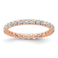 Load image into Gallery viewer, 14k Rose Gold Polished Size 5 U-Shared Prong 1 carat Diamond Complete Eternity Band
