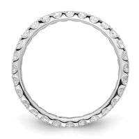 Load image into Gallery viewer, 14k White Gold Polished Size 5.5 U-Shared Prong 1 carat Diamond Complete Eternity Band

