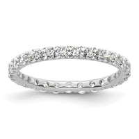 Load image into Gallery viewer, 14k White Gold Polished Size 5 U-Shared Prong 1 carat Diamond Complete Eternity Band

